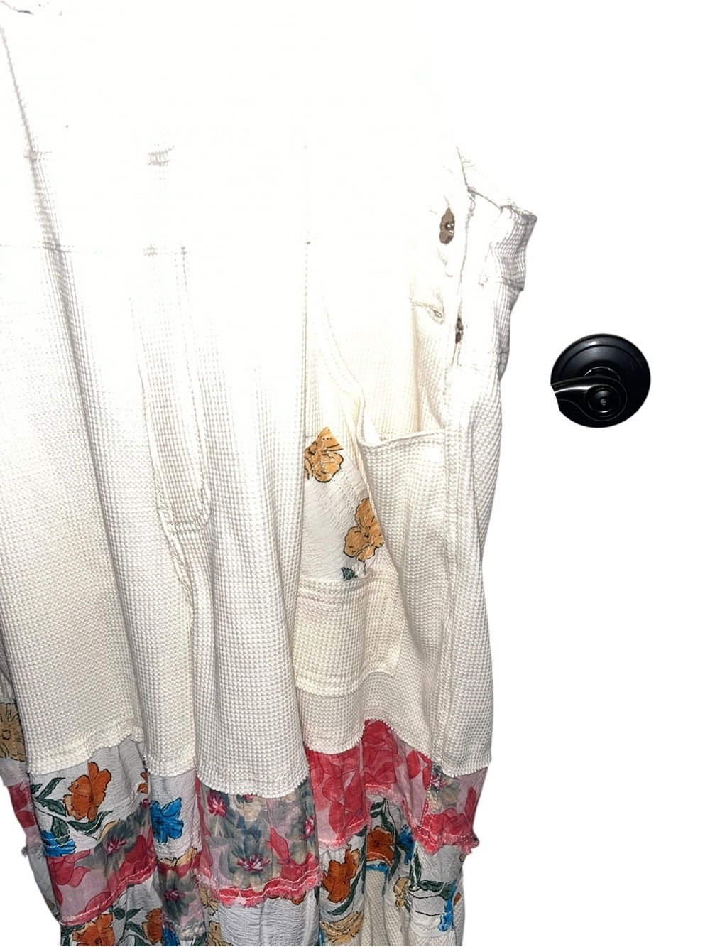 Cream Floral Patchwork Wide-Leg Overalls - Picture 12 of 12